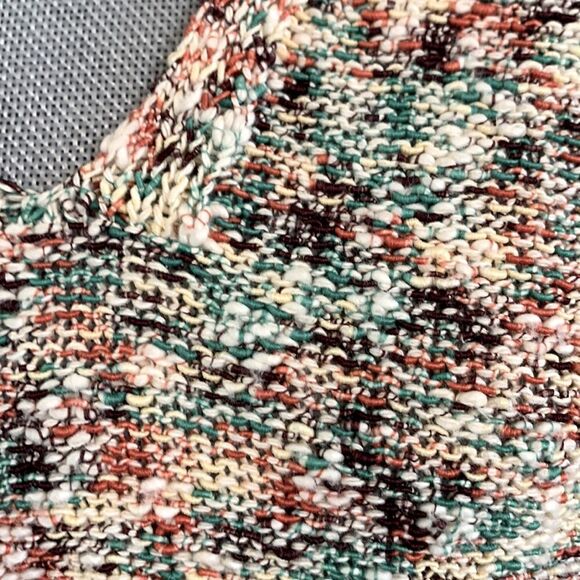 LOU & GREY Vneck dolman sleeves Multicolor knit hi-lo sweater top OVERSIZED XS - Picture 2 of 9